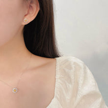 Load image into Gallery viewer, LUOWEND 18K White Gold Natural Yellow Diamond Necklace for Women
