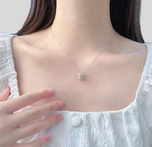 Load image into Gallery viewer, LUOWEND 18K White Gold Natural Yellow Diamond Necklace for Women
