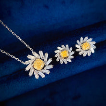 Load image into Gallery viewer, LUOWEND 18K White Gold Natural Yellow Diamond Necklace for Women
