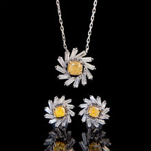 Load image into Gallery viewer, LUOWEND 18K White Gold Natural Yellow Diamond Necklace for Women
