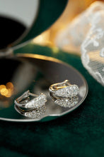 Load image into Gallery viewer, LUOWEND 18K White Gold Real Natural Diamond Hoop Earrings for Women
