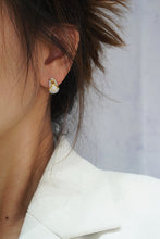 Load image into Gallery viewer, LUOWEND 18K White&amp;Yellow Gold Real Natural Diamond Earrings for Women
