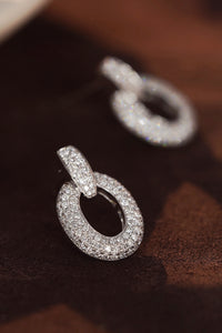 LUOWEND 18K White Gold Real Natural Diamond Earrings for Women