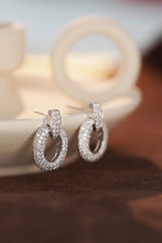 Load image into Gallery viewer, LUOWEND 18K White Gold Real Natural Diamond Earrings for Women
