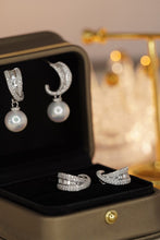Load image into Gallery viewer, LUOWEND 18K White Gold Real Natural Diamond Stud Earrings for Women

