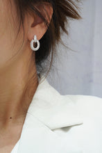 Load image into Gallery viewer, LUOWEND 18K White Gold Real Natural Diamond Earrings for Women

