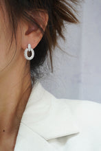 Load image into Gallery viewer, LUOWEND 18K White Gold Real Natural Diamond Earrings for Women
