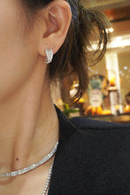 Load image into Gallery viewer, LUOWEND 18K White Gold Real Natural Diamond Stud Earrings for Women
