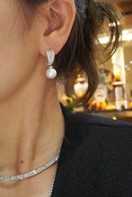 Load image into Gallery viewer, LUOWEND 18K White Gold Real Natural Diamond Stud Earrings for Women

