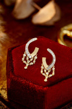 Load image into Gallery viewer, LUOWEND 18K Yellow Gold Real Natural Diamond Earrings for Women
