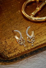 Load image into Gallery viewer, LUOWEND 18K Yellow Gold Real Natural Diamond Earrings for Women
