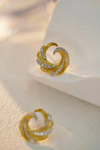 Load image into Gallery viewer, LUOWEND 18K Yellow Gold Real Natural Diamond Earrings for Women
