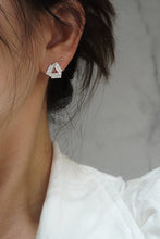 Load image into Gallery viewer, LUOWEND 18K White Gold Real Natural Diamond Earrings for Women
