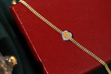 Load image into Gallery viewer, LUOWEND 18K Yellow Gold Real Natural Yellow Diamond Bracelet for Women
