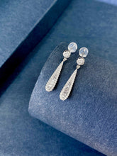 Load image into Gallery viewer, LUOWEND 18K White Gold Natural Diamond Earrings for Women
