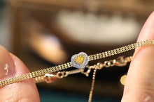 Load image into Gallery viewer, LUOWEND 18K Yellow Gold Real Natural Yellow Diamond Bracelet for Women
