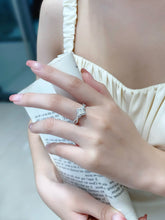 Load image into Gallery viewer, LUOWEND 18K White Gold Natural Diamond Ring for Women
