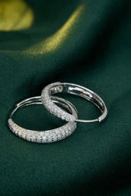Load image into Gallery viewer, LUOWEND 18K White Gold Real Natural Diamond Hoop Earrings for Women
