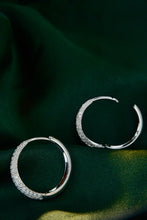 Load image into Gallery viewer, LUOWEND 18K White Gold Real Natural Diamond Hoop Earrings for Women
