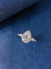 Load image into Gallery viewer, LUOWEND 18K White Gold Natural Diamond Ring for Women
