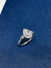 Load image into Gallery viewer, LUOWEND 18K White Gold Natural Diamond Ring for Women

