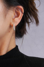 Load image into Gallery viewer, LUOWEND 18K White Gold Real Natural Diamond Hoop Earrings for Women
