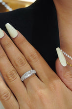 Load image into Gallery viewer, LUOWEND 18K White Gold Real Natural Diamond Ring for Women
