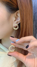 Load image into Gallery viewer, LUOWEND 18K Yellow Gold Natural Diamond Stud Earrings for Women
