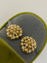 Load image into Gallery viewer, LUOWEND 18K Yellow Gold Natural Diamond Stud Earrings for Women
