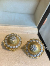 Load image into Gallery viewer, LUOWEND 18K Yellow Gold Natural Diamond Hoop Earrings for Women
