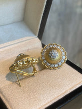 Load image into Gallery viewer, LUOWEND 18K Yellow Gold Natural Diamond Hoop Earrings for Women
