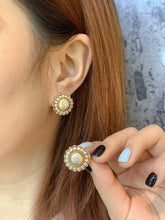 Load image into Gallery viewer, LUOWEND 18K Yellow Gold Natural Diamond Hoop Earrings for Women
