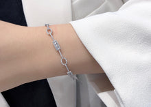 Load image into Gallery viewer, LUOWEND 18K White Gold Real Natural Diamond Bracelet for Women
