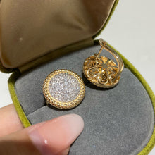 Load image into Gallery viewer, LUOWEND 18K Yellow Gold Natural Diamond Hoop Earrings for Women
