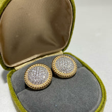 Load image into Gallery viewer, LUOWEND 18K Yellow Gold Natural Diamond Hoop Earrings for Women
