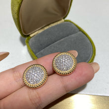 Load image into Gallery viewer, LUOWEND 18K Yellow Gold Natural Diamond Hoop Earrings for Women
