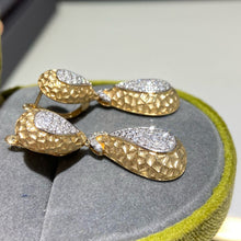 Load image into Gallery viewer, LUOWEND 18K White+Yellow Gold Natural Diamond Earrings for Women
