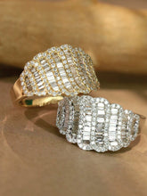 Load image into Gallery viewer, LUOWEND 18K White/Yellow Gold Fine Jewelry Real Natural Diamond Ring for Women
