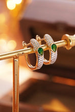 Load image into Gallery viewer, LUOWEND 18K White&amp;Yellow Gold Real Natural Diamond&amp;Emerald Earrings for Women
