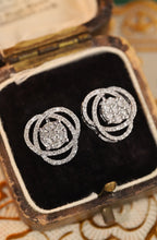 Load image into Gallery viewer, LUOWEND 18K White Gold Real Natural Diamond Stud Earrings for Women
