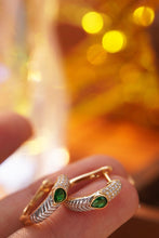 Load image into Gallery viewer, LUOWEND 18K White&amp;Yellow Gold Real Natural Diamond&amp;Emerald Earrings for Women
