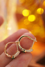 Load image into Gallery viewer, LUOWEND 18K White&amp;Yellow Gold Real Natural Diamond&amp;Emerald Earrings for Women
