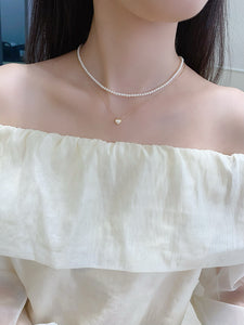 LUOWEND 18K Yellow Gold Natural Diamond Pendant Necklace for Women