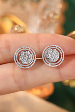 Load image into Gallery viewer, LUOWEND 18K White Gold Real Natural Diamond Stud Earrings for Women
