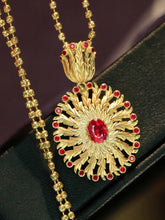 Load image into Gallery viewer, LUOWEND 18K Yellow Gold Fine Jewelry Real Natural Ruby Pendant for Women
