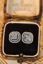 Load image into Gallery viewer, LUOWEND 18K White Gold Real Natural Diamond Stud Earrings for Women

