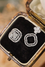 Load image into Gallery viewer, LUOWEND 18K White Gold Real Natural Diamond Stud Earrings for Women

