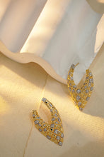 Load image into Gallery viewer, LUOWEND 18K Yellow Gold Real Natural Diamond Drop Earrings for Women
