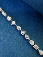 Load image into Gallery viewer, LUOWEND 18K White Gold Natural Diamond Bracelet for Women
