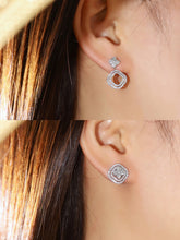 Load image into Gallery viewer, LUOWEND 18K White Gold Real Natural Diamond Stud Earrings for Women
